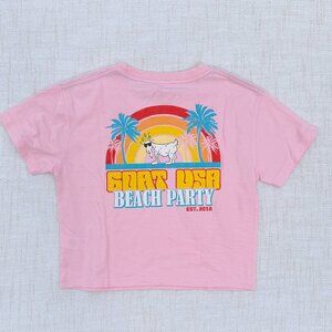 GOAT USA Adult Small Cropped Pink T Shirt SMALL